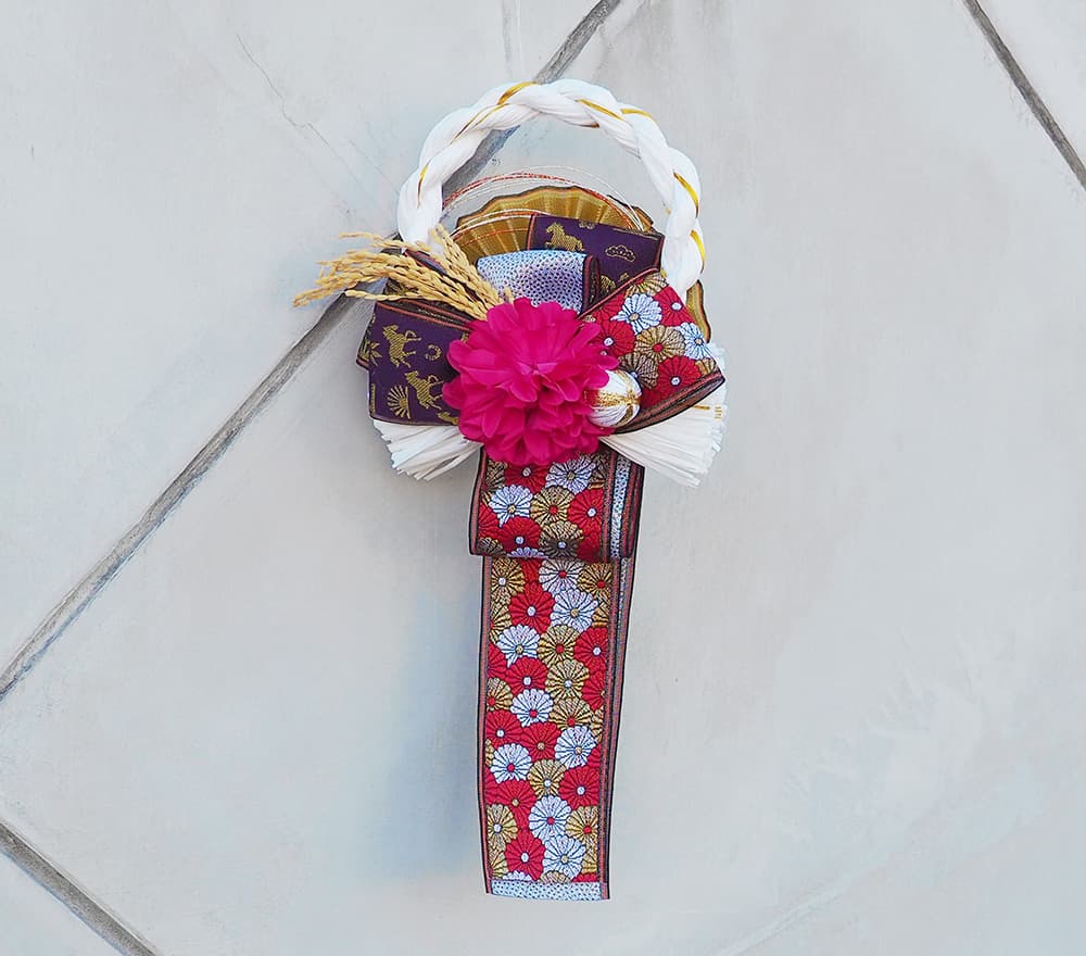 しめ縄リースキット（祝い菊×白金）/2025-A